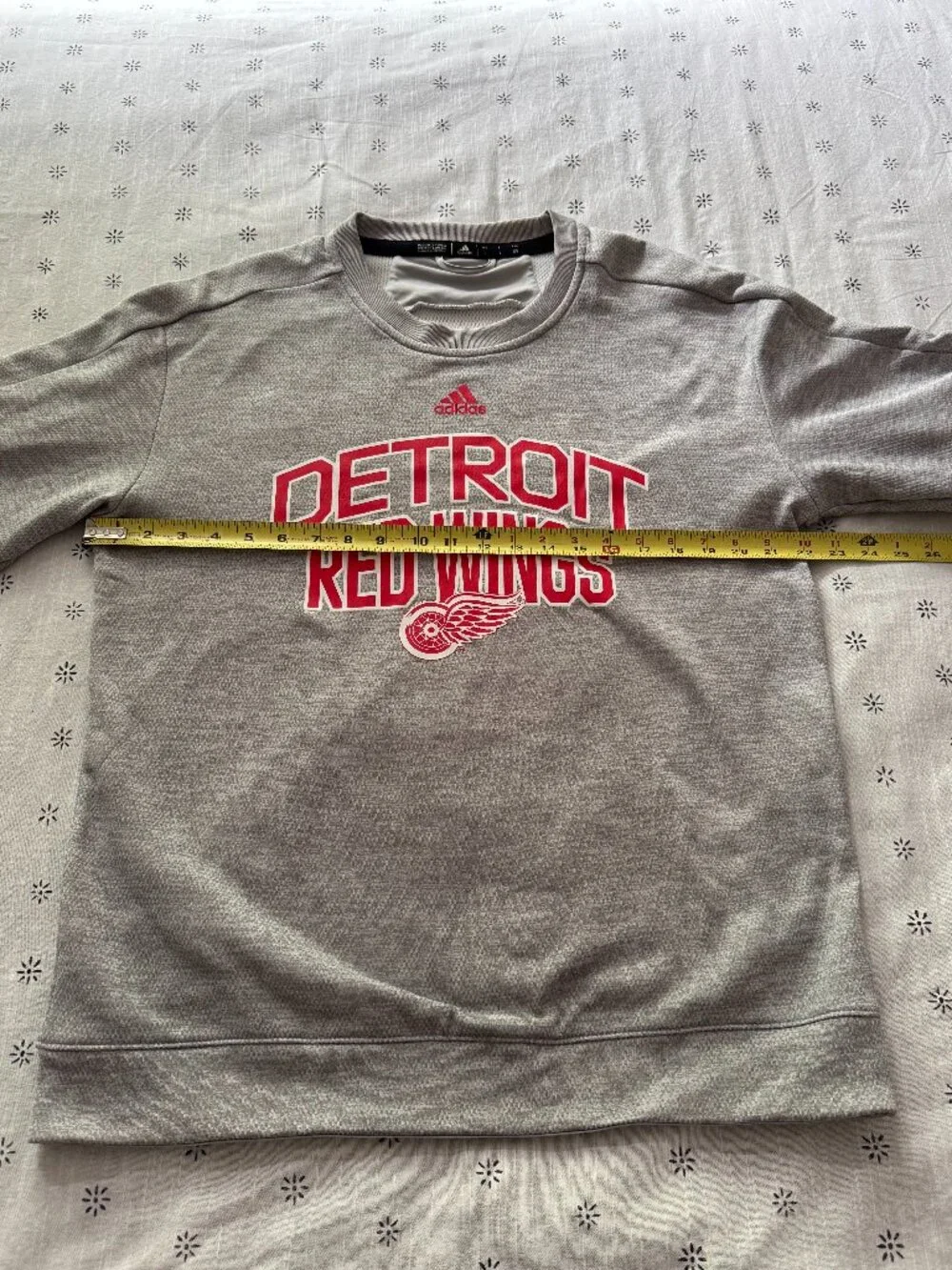 Adidas Detroit Red Wings Performance Crewneck Sweatshirt Gray Men's Large